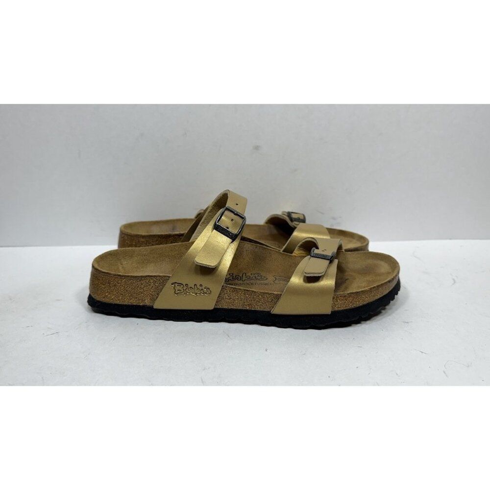 Women’s Birkenstock Gold Two-Strap Cork Footbed Sandals size 38